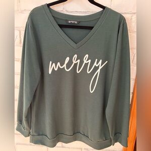 BloomChic printed v-neck sweatshirt